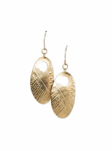 Earrings - Camilla Soko Brass Oval Earrings