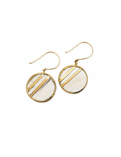 Earrings - Kipekee Horn Earrings Beige