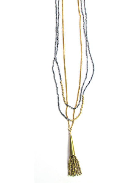 Necklaces - Alanna Masaai Beaded Tassel Necklace