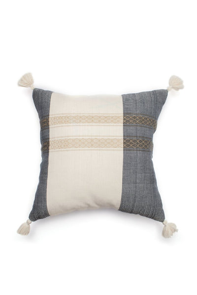 Black Stripe Tassel Pillow